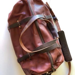 100% Leather Weekender Duffle Bag